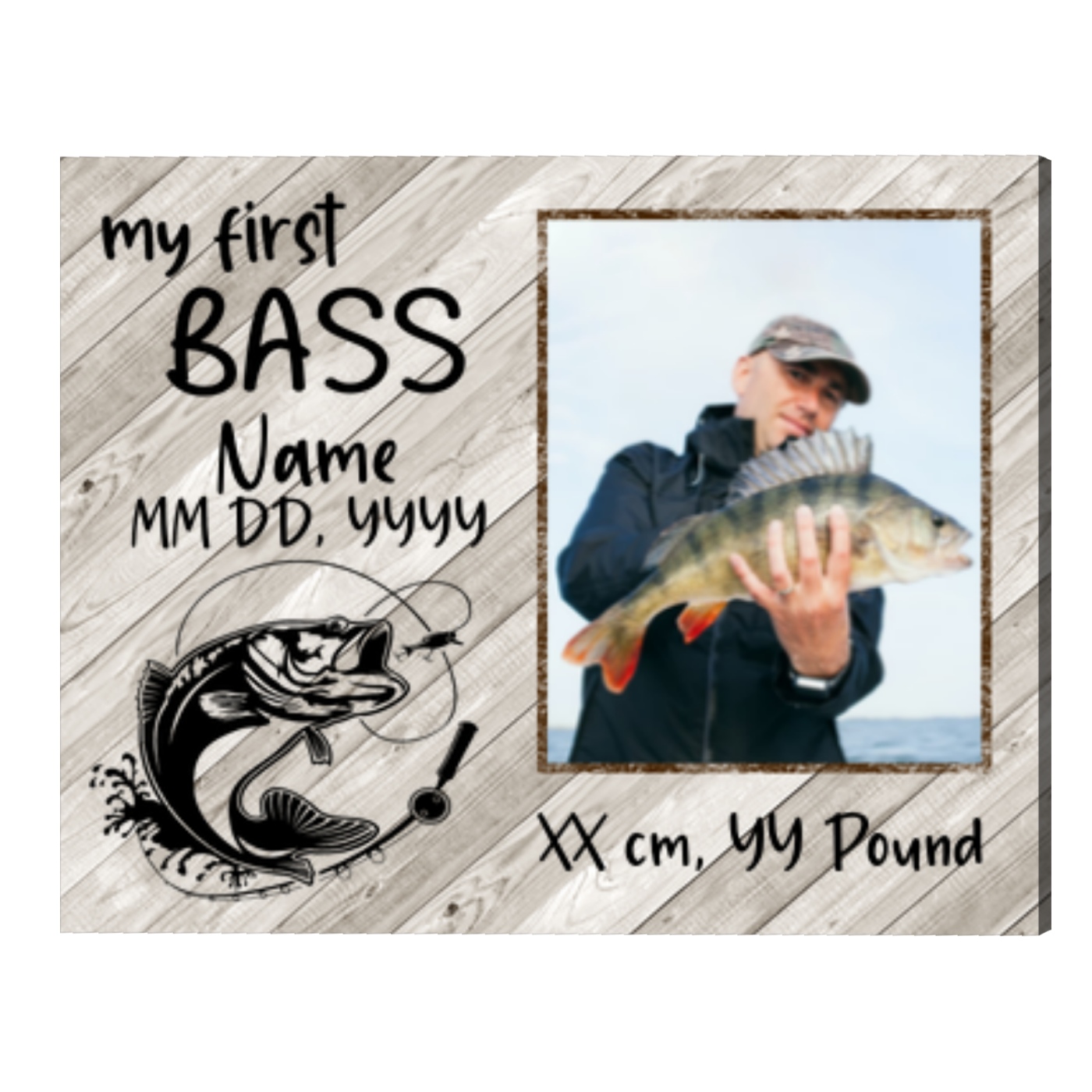 My First Bass Photo Gift Canvas, Custom Fishing Gift For Men, Father's Day  Fishing Gift For Grandpa, Best Gifts For Fisherman - Best Personalized Gifts  For Everyone