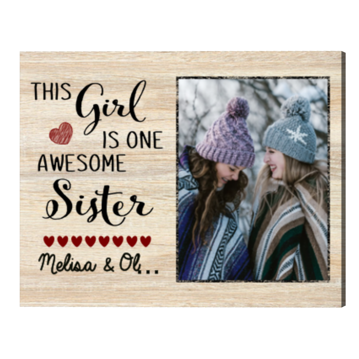 Personalized Sister Photo Canvas, Custom Gift For Sister From Sister ...