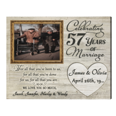 57th Anniversary Gifts for Parents, 57 Years Anniversary Gift, For All That You Have Been To Us Anniversary Photo Frame