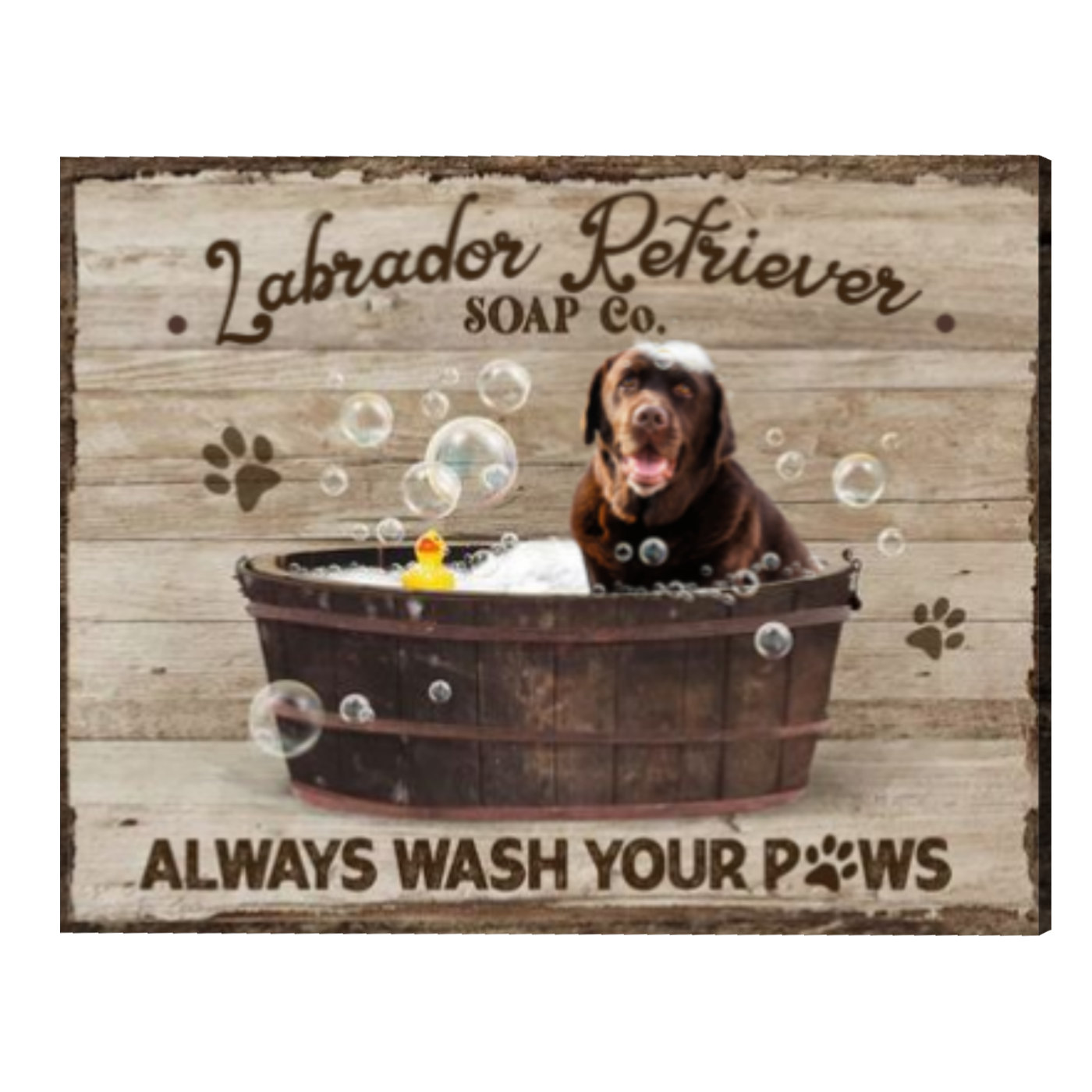 Cute Dogs In Bathtub, Wash Your Paws Sign, Bathroom Wall Art, Pet Lover ...