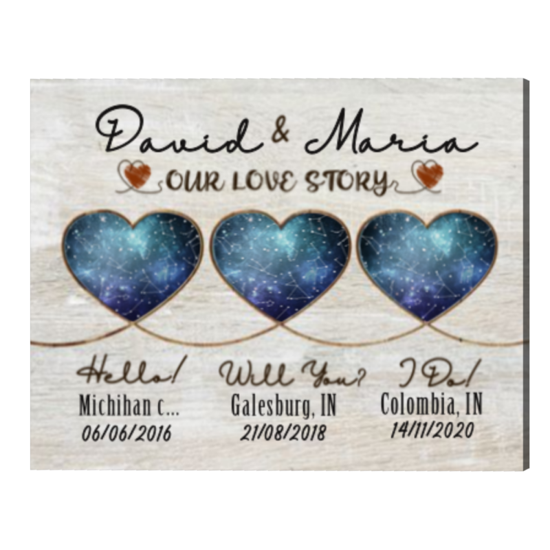 Hello Will You I Do Map Night Sky Print, First Anniversary Gift, Star Map Gift for Husband, Boyfriend