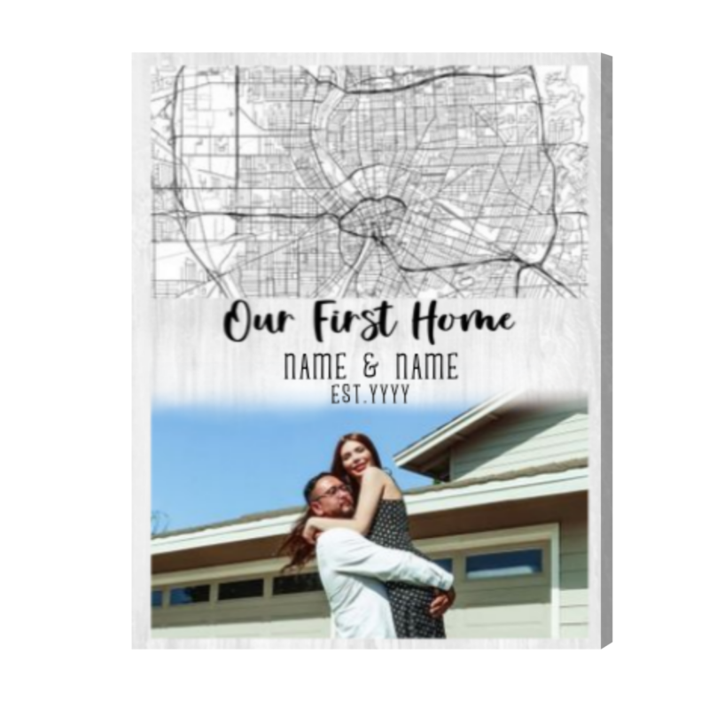 Custom Home Map Wall Art, First Home Gift, Gifts For New Homeowners, Personalized Realtor Gift
