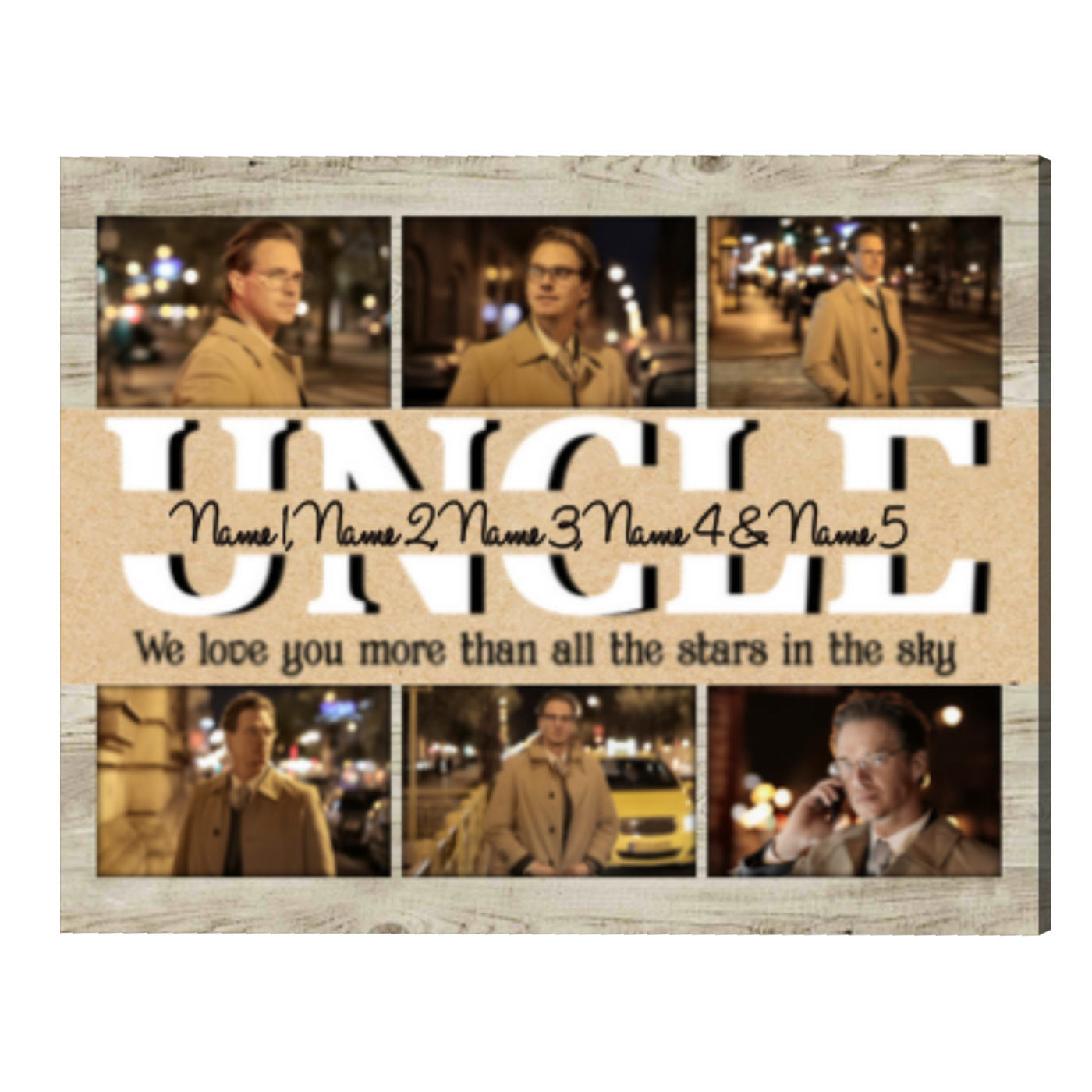Best Uncle Gifts, Birthday Gift For Uncle Photo Collage Canvas, Gift