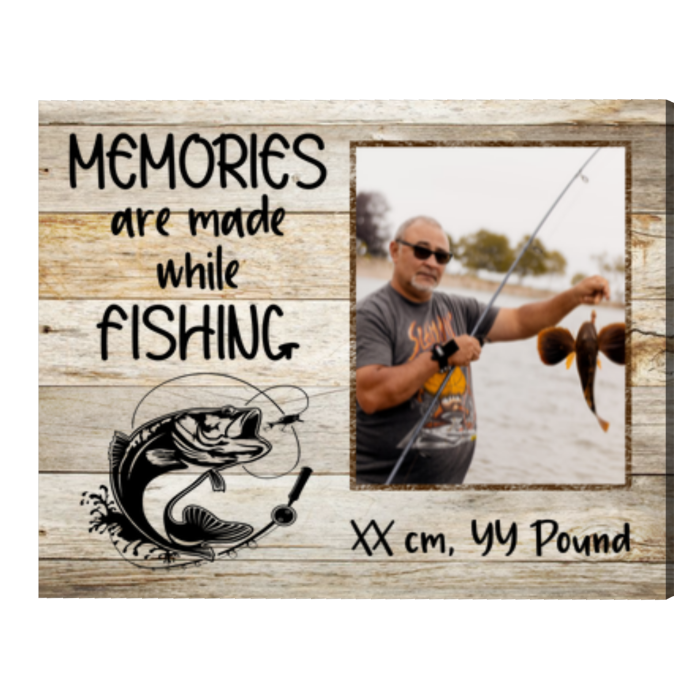 Custom Best Gifts for Fisherman, Father's Day Fishing Gifts For Dad, Man  Cave Canvas Wall Art, Fishing Gift Ideas - Wrapped Canvas, 14x11 inches