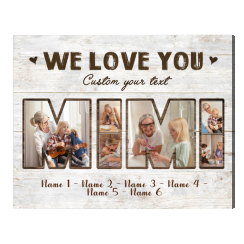 Personalized Christmas Gift For Mimi, Custom Mimi Photo Collage Canvas, Mimi Mother’s Day Gifts, We Love You Mimi Gift, Grandma Gifts
