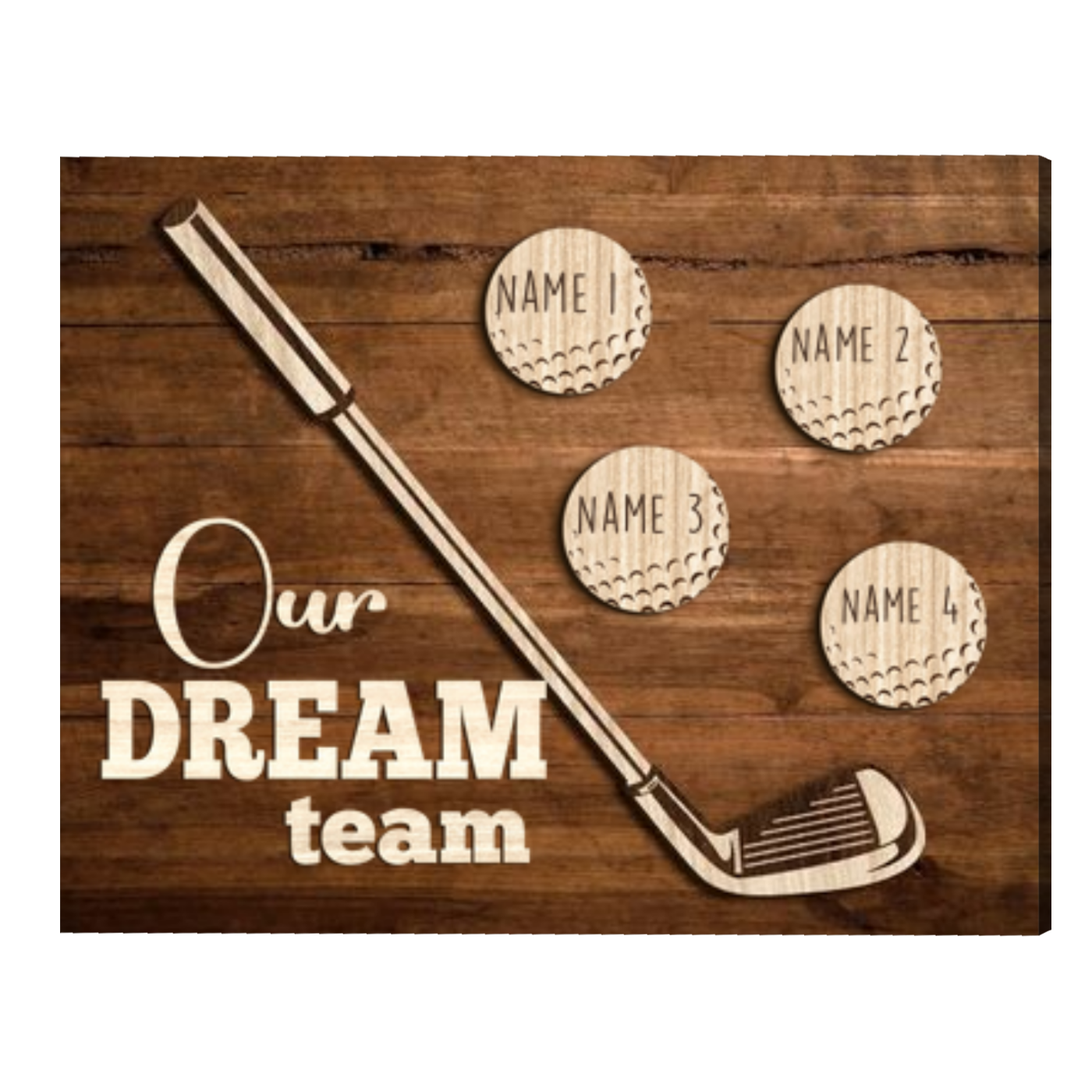 Personalized Golf Family Name Sign, Custom Golf Sign With Names