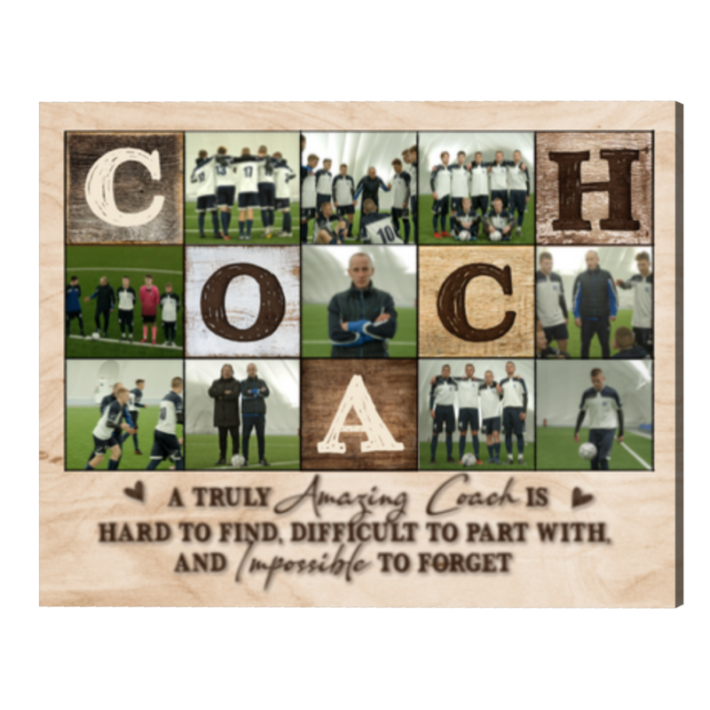 Personalized Coach Photo Collage Canvas, Best Coach Gift, Thank You Gifts For Coaches, Coach Christmas Gift