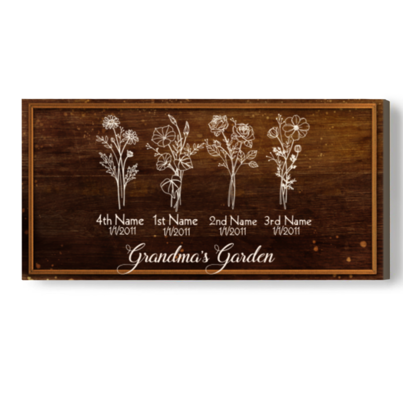 Custom Birth Month Flower Sign, Christmas Gifts For Grandma From Grandkids, Christmas Gift For Grandma