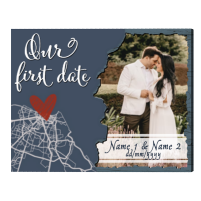 Custom Our First Date Star Map Gifts Print, Special Date Anniversary Gift,  First Date Gifts With Photo