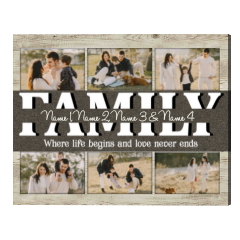 Personalised Family Canvas, Photo Gift for Family, Gift For Mom and Dad, Gift for Parents