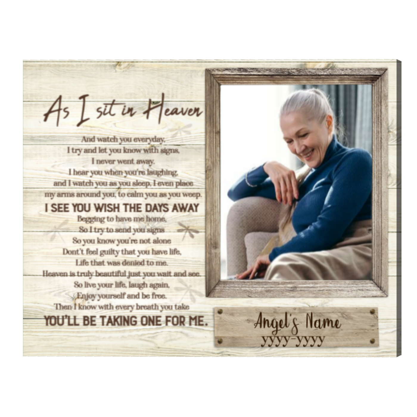 Personalized Memorial Picture Gift Custom Memorial Canvas In Memory Of Loved One Gift