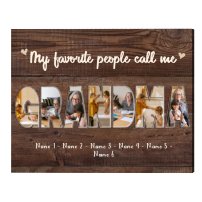 Custom Grandma Photo Collage Photo Gifts for Grandma Someone Special Calls Me Grandma Custom Photo Canvas Print