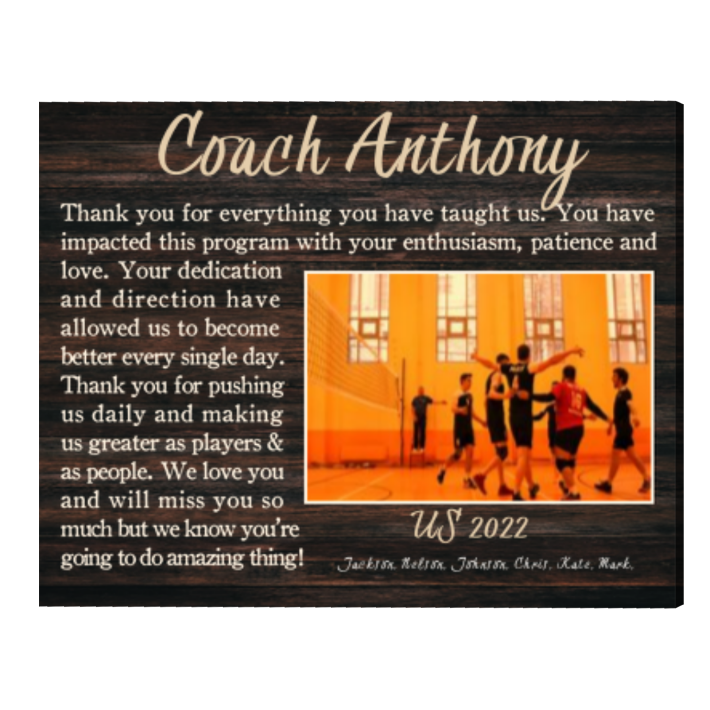 Personalized Volleyball Coach Gift Photo Frame, Volleyball End Of