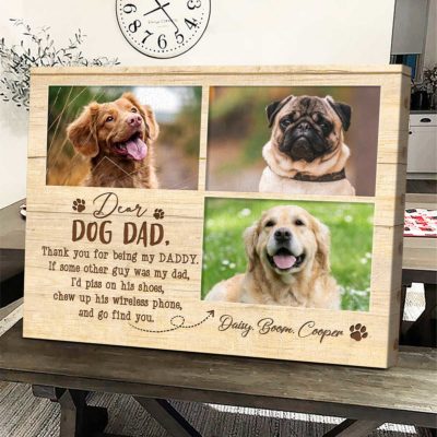 Christmas Gift For Dog Dad From Dog Custom Photos Canvas Print