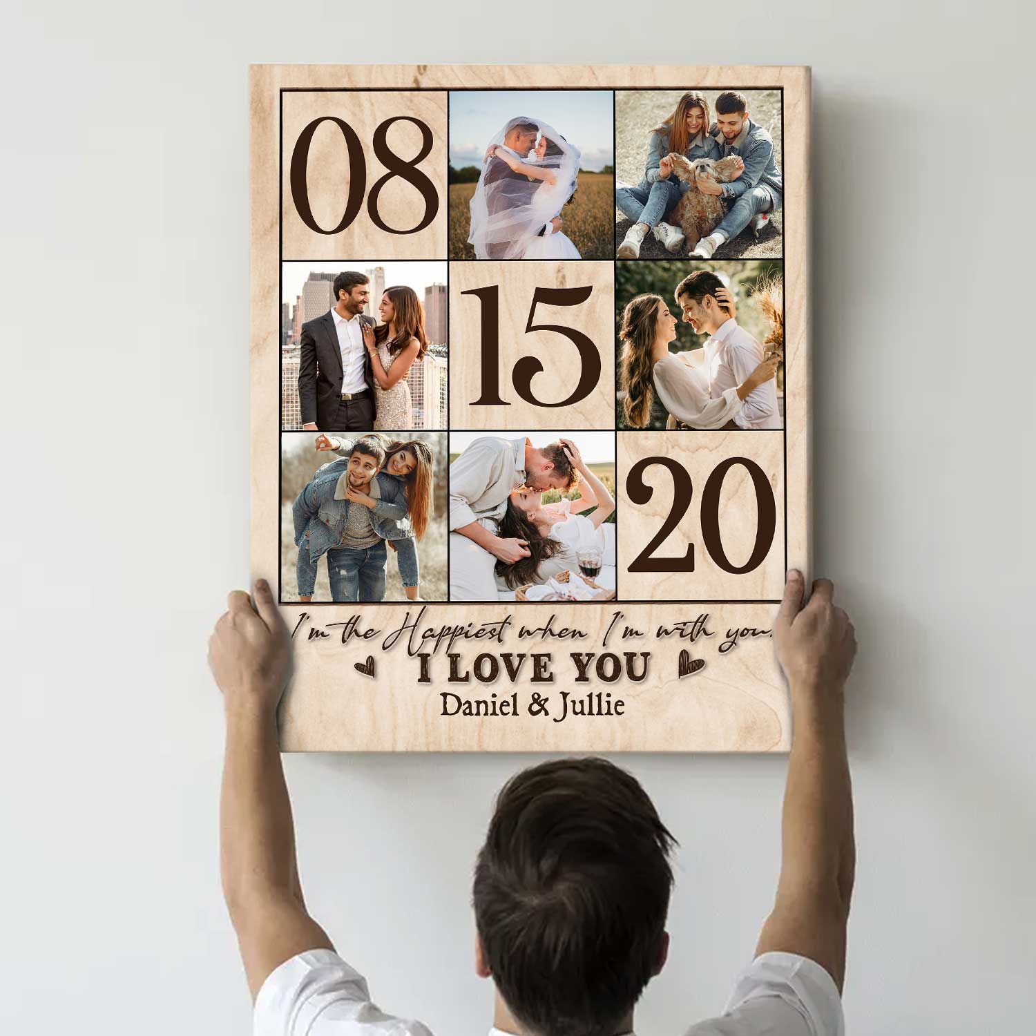 1 Year Anniversary Gift Personalized 1st Anniversary Photo Collage Canvas Paper Anniversary Gifts 4