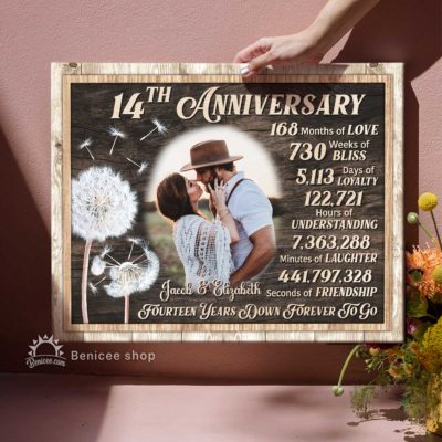 14 year anniversary gift personalized 14th wedding anniversary photo gift canvas for wife ivory anniversary gifts