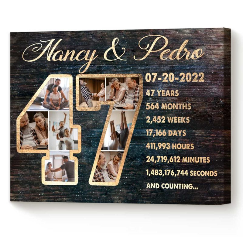 1eb62403 47c1 11ed 83ba 0242ac120002 Custom 47th Anniversary Gift Photo Collage 47 Year Anniversary Gift Parents Anniversary Gift