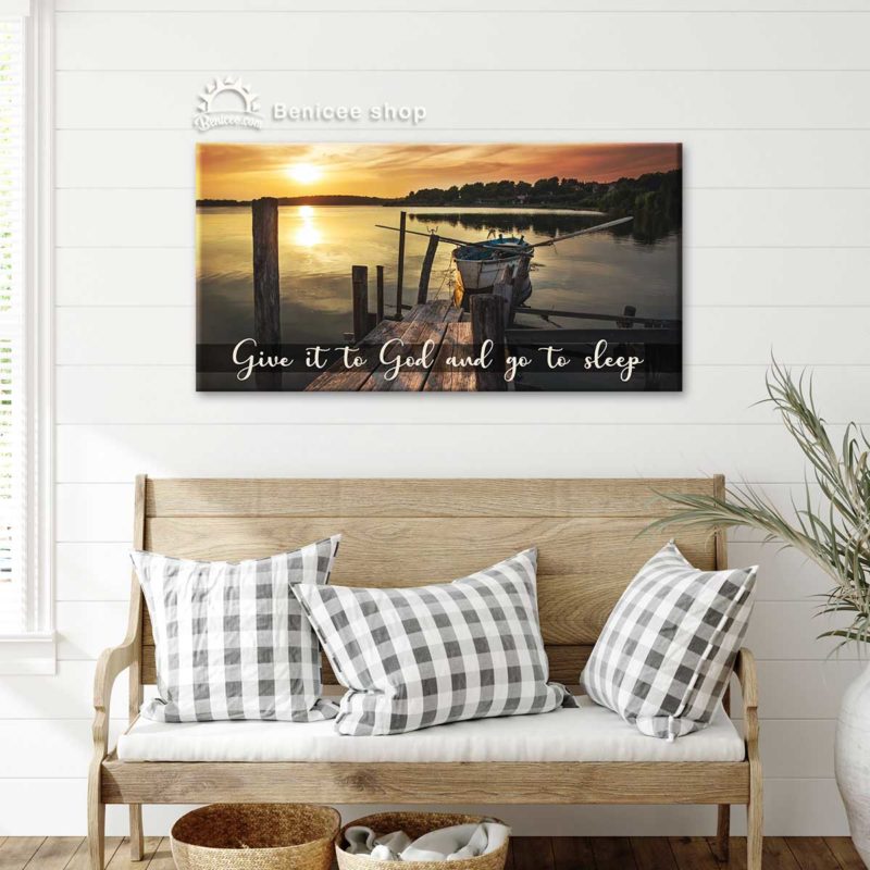 2d79554f 4619 11ed 83ba 0242ac120002 Above Bed Wall Decor Give It To God Wall Art Bedroom Decor ArtSunset Landscape