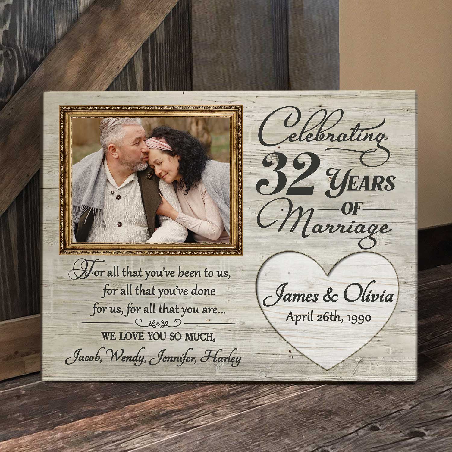 32 Year Anniversary Gift Personalized 32nd Wedding Anniversary – Broad Bay  Personalized Gifts Shipped Fast