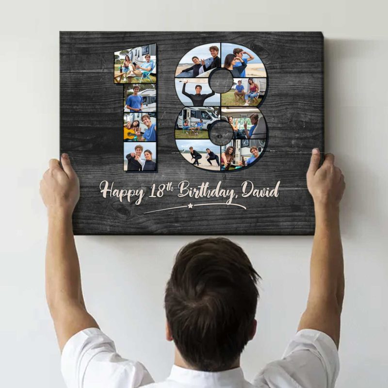 333d9808 4710 11ed 83ba 0242ac120002 18th Birthday Gifts 18 Years Old Photo Collage Canvas Personalized Eighteenth Birthday Present 4