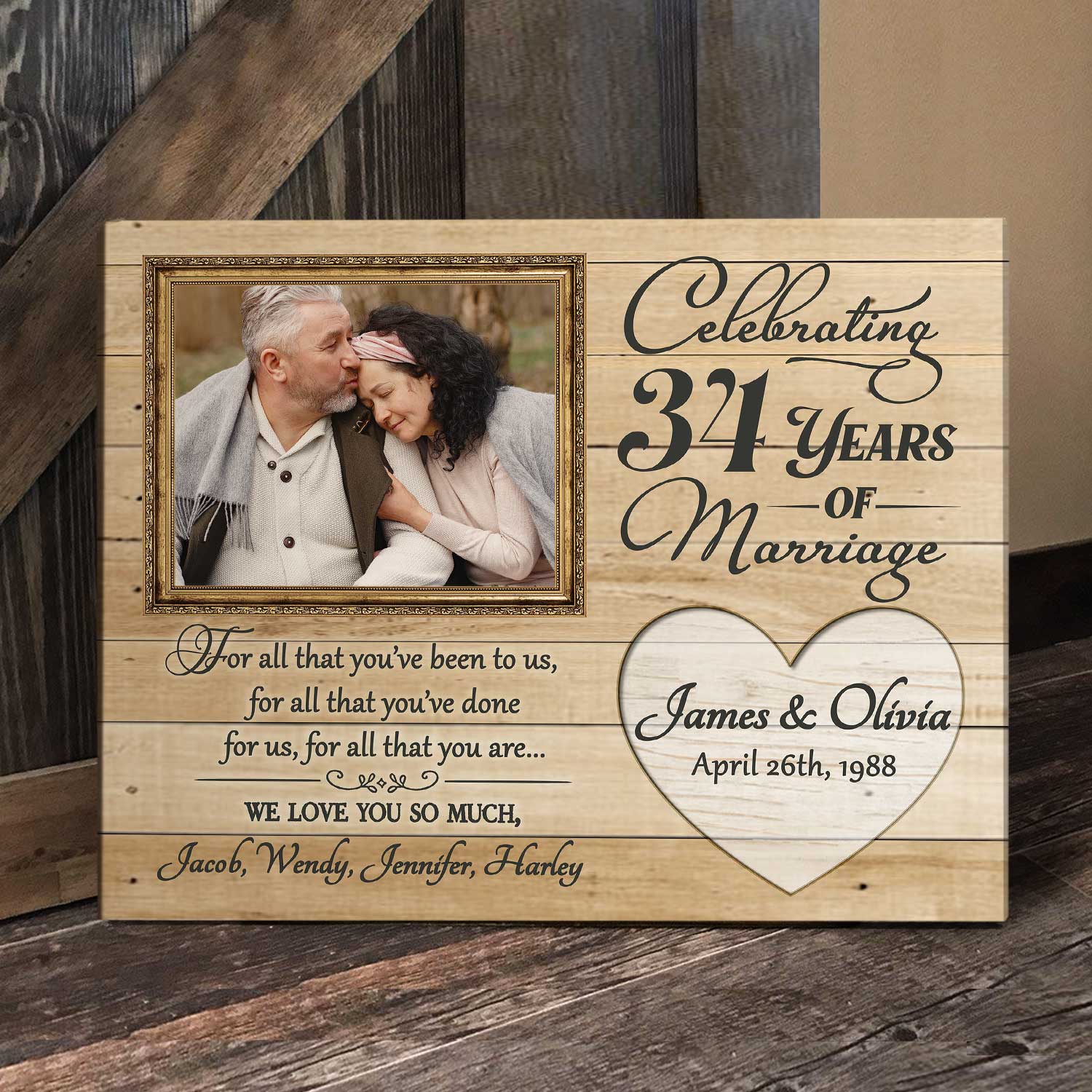 34th Wedding Anniversary Couples Gift 34th Wedding, 41% OFF