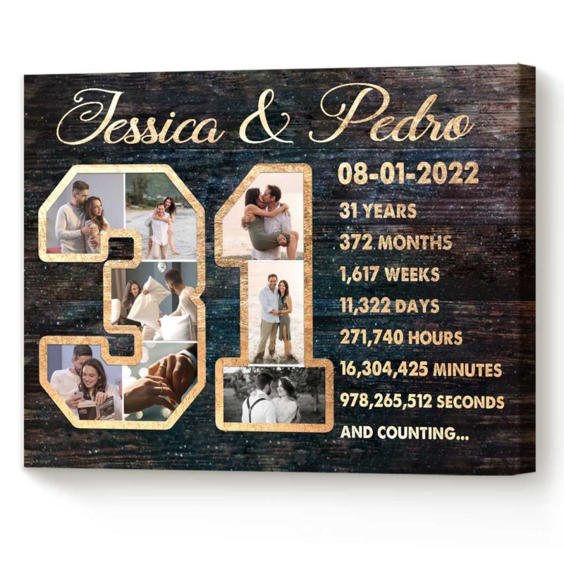 351e3b12 47e1 11ed 83ba 0242ac120002 Personalized 31 Year Anniversary Photo Collage Wall Art 31st Anniversary Gift 31 Year Anniversary Gift 4