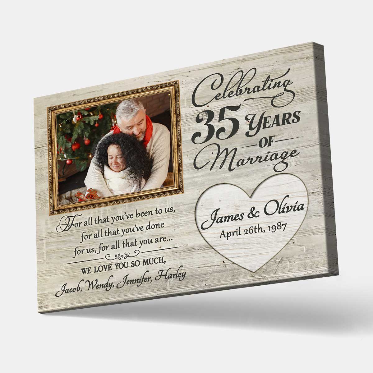 40Th Anniversary Parents Gift Ideas | Personalized Picture Canvas | Canvas  Photo Collage - Magic Exhalation
