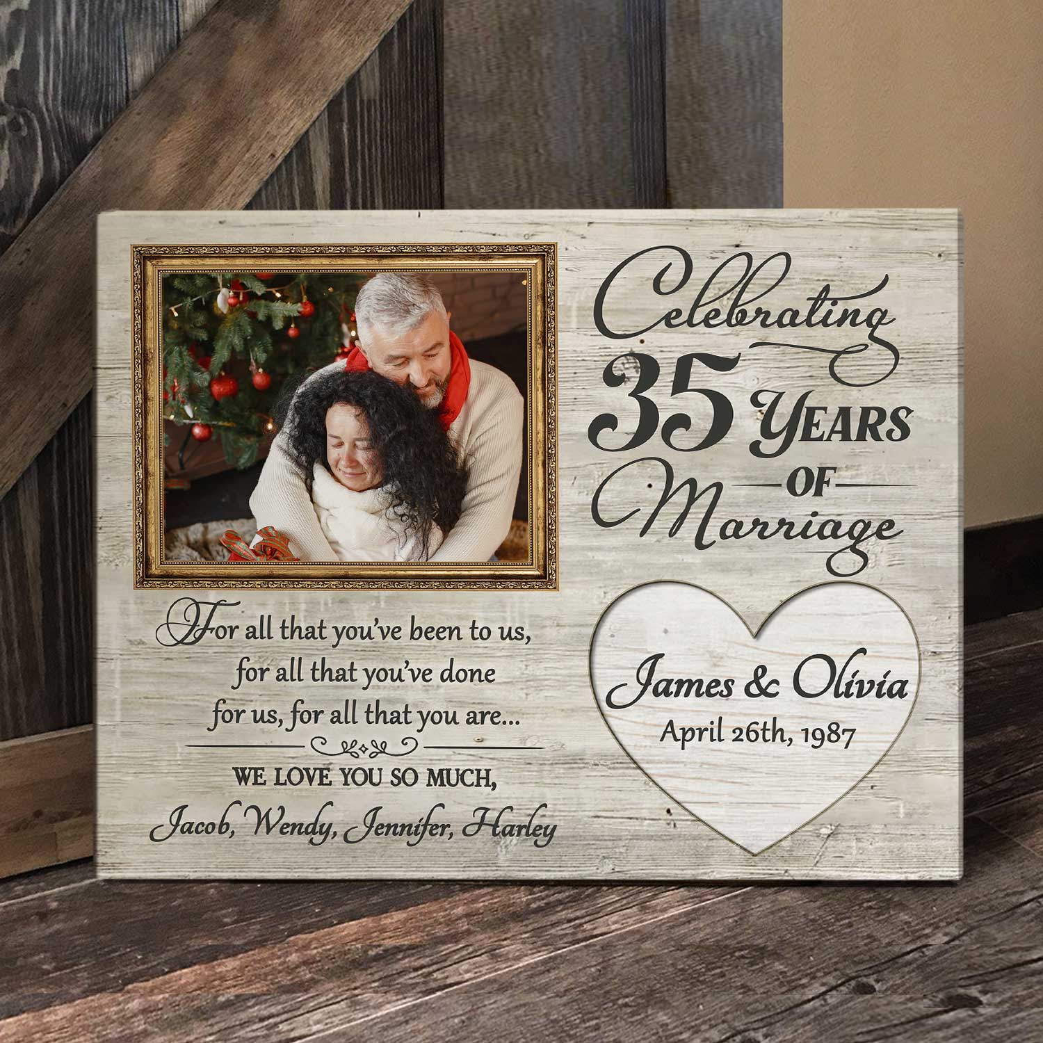 35th Anniversary Gifts for Parents 35 Years Anniversary Gift For All That You Have Been To Us Anniversary Photo Frame 4