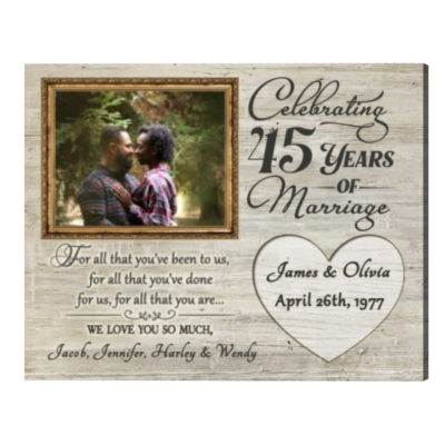 45th Anniversary Gifts For Parents, 45 Years Anniversary Gift, For All That You Have Been To Us, Anniversary Photo Frame