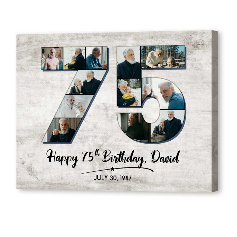 3e47df07 4910 11ed 83ba 0242ac120002 Personalized 75th Birthday Gift 75th Photo Collage Canvass 75th Birthday Gifts Ideas