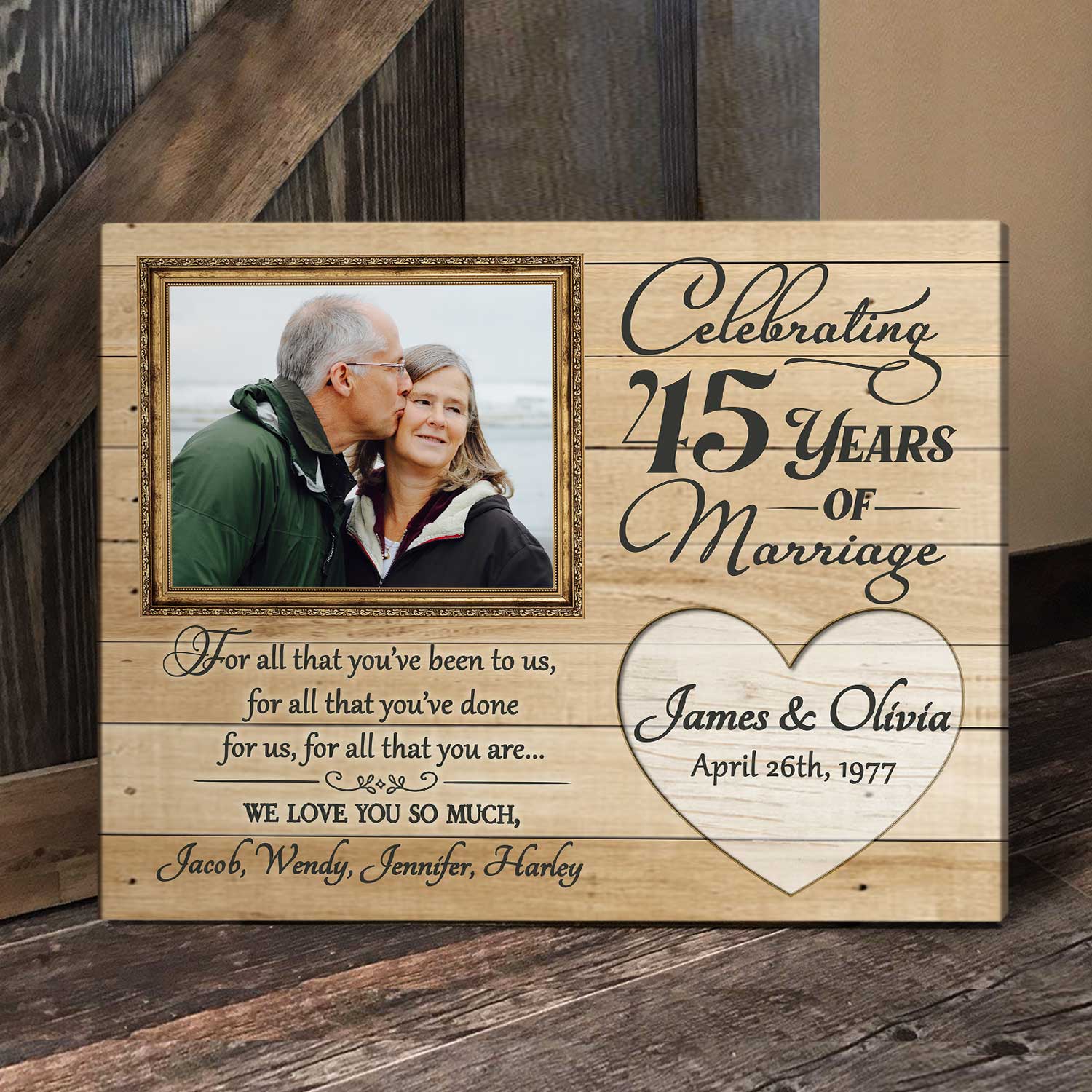 45th Wedding Anniversary gift, 45 years Sapphire wedding anniversary gift,  Anniversary personalised frame for couple, gift for wife husband – Gifts  All Occasions