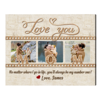 Personalized Photo Canvas for Mom Mothers Day Gifts from Son Mom Birthday Gift You Always Be My Number One