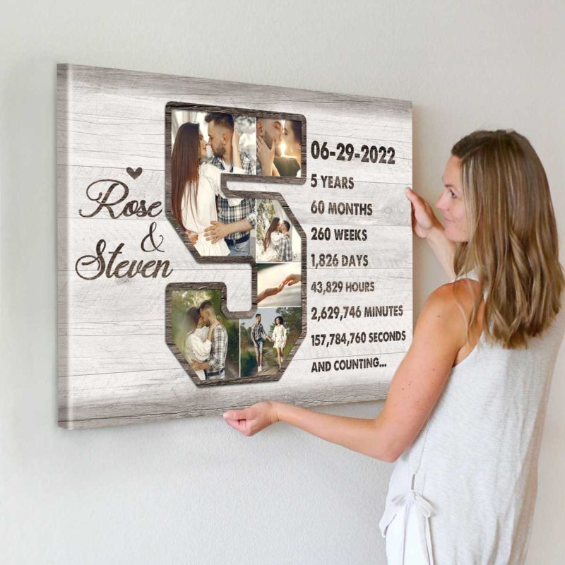 5 Years Anniversary Gift For Her 5th Anniversary Photo Collage Gift 2