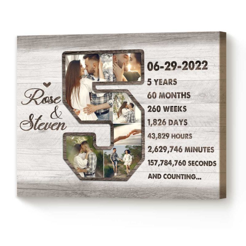 5 Years Anniversary Gift For Her 5th Anniversary Photo Collage Gift 3