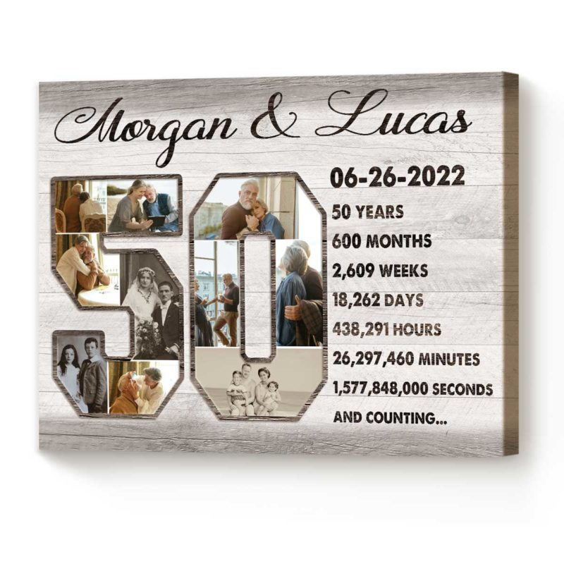 50th Anniversary Photo Collage Canvas Art