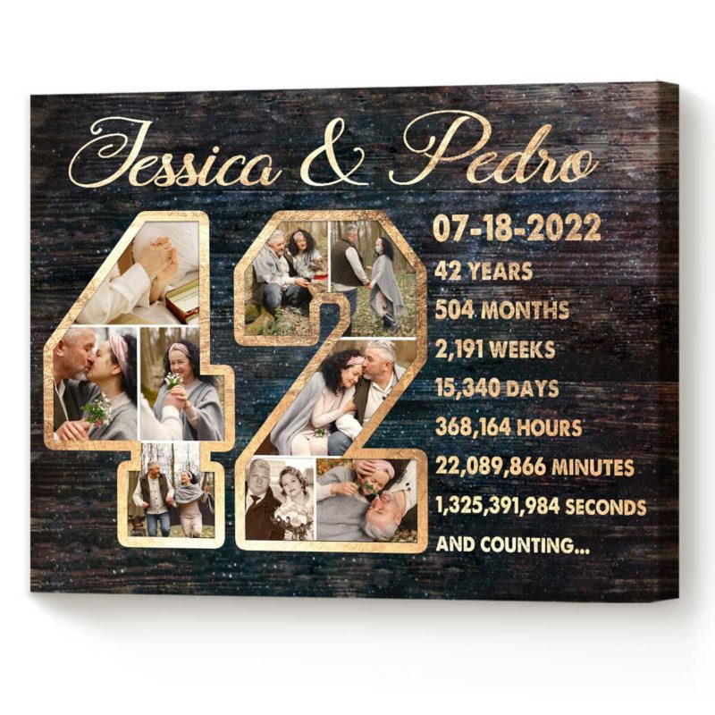 5bd1adf8 47d2 11ed 83ba 0242ac120002 Custom 42nd Anniversary Gift Photo Collage 42 Year Anniversary Gift Wedding Anniversary Gifts By Year 4