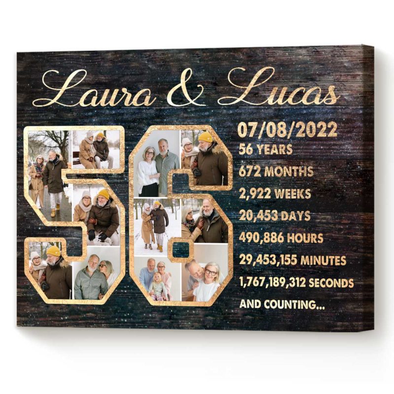 68e3471a 4796 11ed 83ba 0242ac120002 Custom 56 Anniversary Gift Photo Collage 56 Year Anniversary Gift Wedding Anniversary Gifts For Parents 3