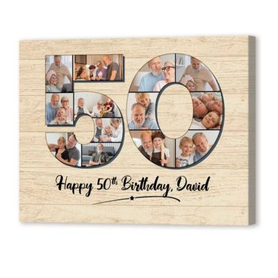 50th Birthday Gift for Women Personalized 50th Birthday Photo