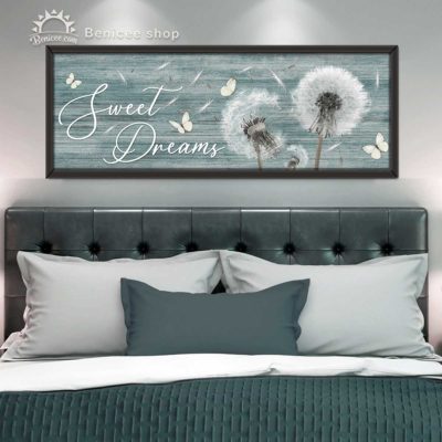 7805ff4e 4611 11ed 83ba 0242ac120002 Wall Decor For Above Bed Dandelion Flower Bedroom Decor Sweet Dreams Wall Art 5 1024x1024@2x