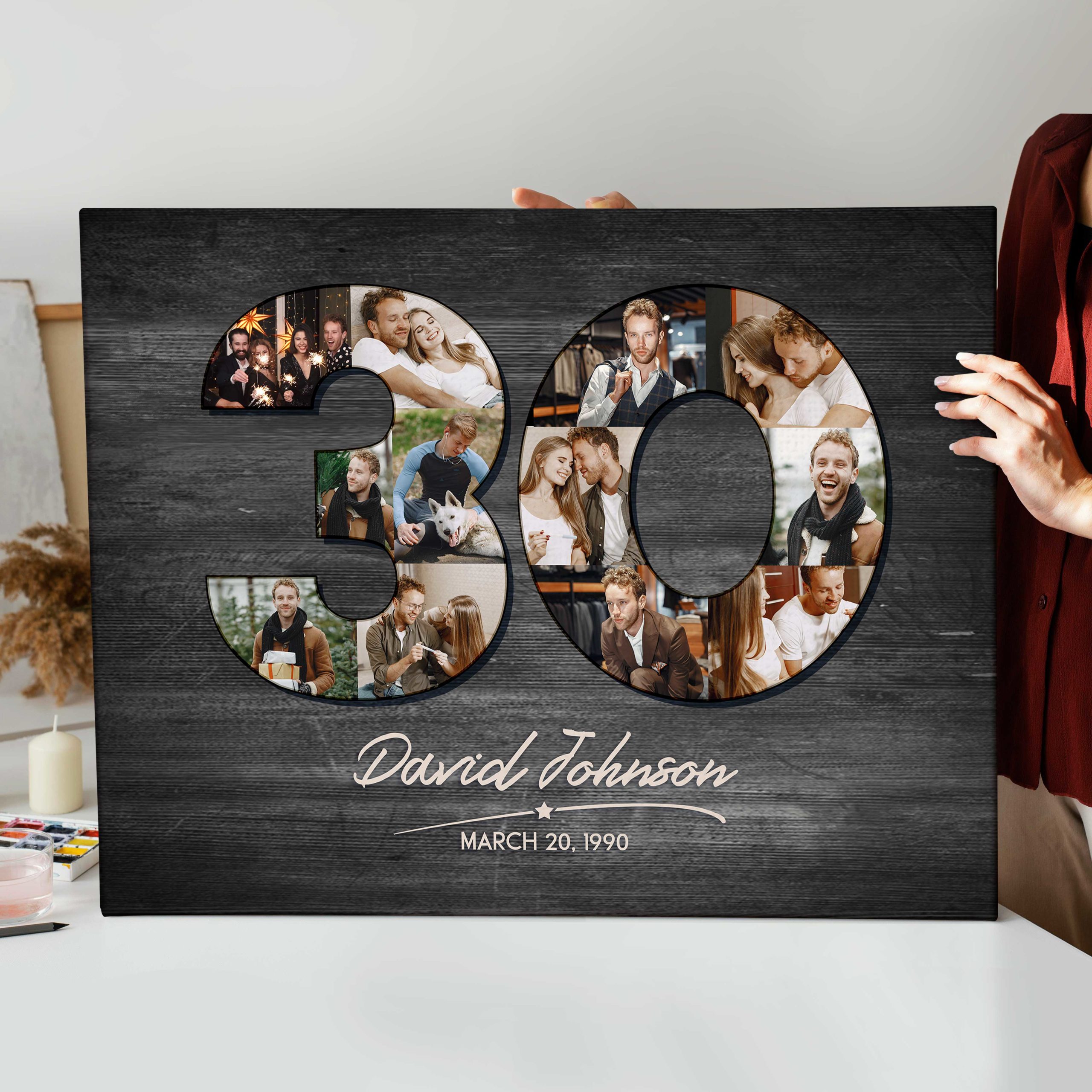 Special Photo Collage Gift for Family, Wood Custom Couple Anniversary Gift  With Your Photos - Etsy