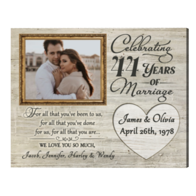 44th Anniversary Gifts For Parents 44 Years Anniversary Gift, For All That You Have Been To Us Anniversary Photo Frame