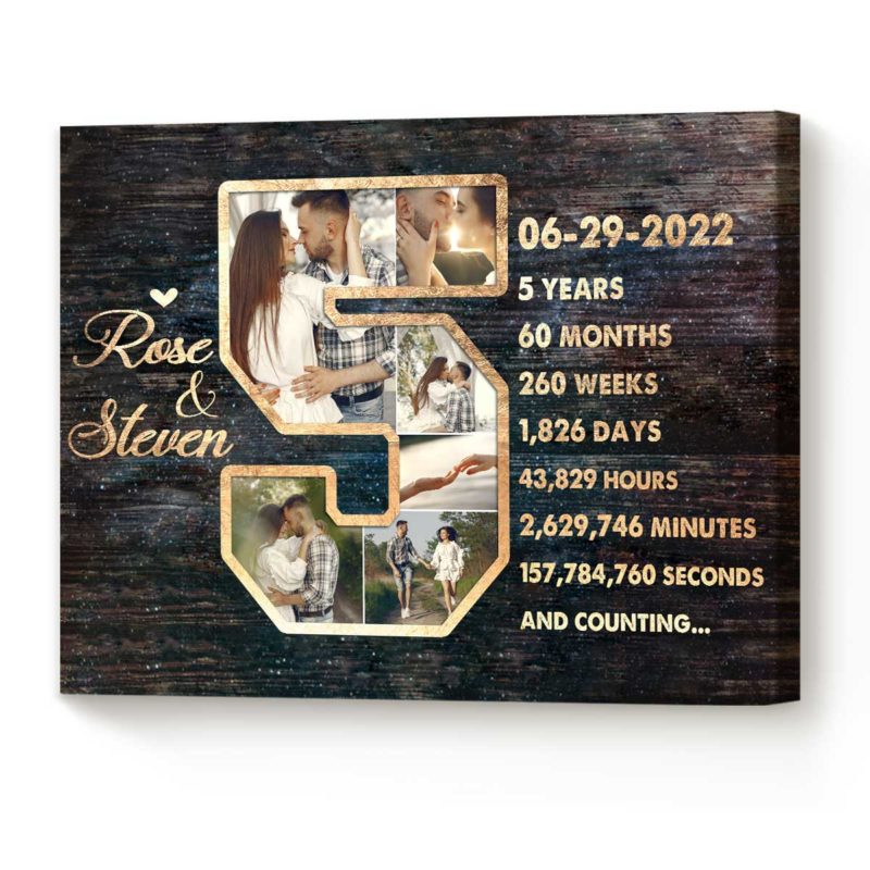 930d2c4a 4950 11ed 83ba 0242ac120002 5 Years Anniversary Gift For Her 5th Anniversary Photo Collage Gift 4