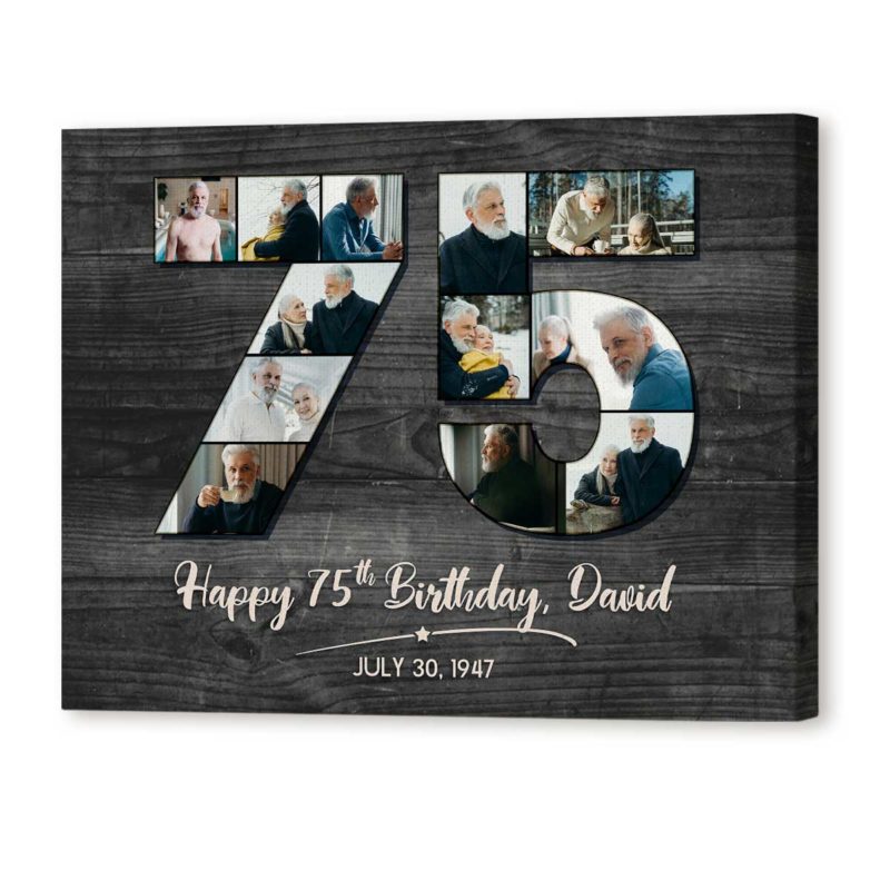 9ccd5547 4910 11ed 83ba 0242ac120002 Personalized 75th Birthday Gift 75th Photo Collage Canvass 75th Birthday Gifts Ideas 2