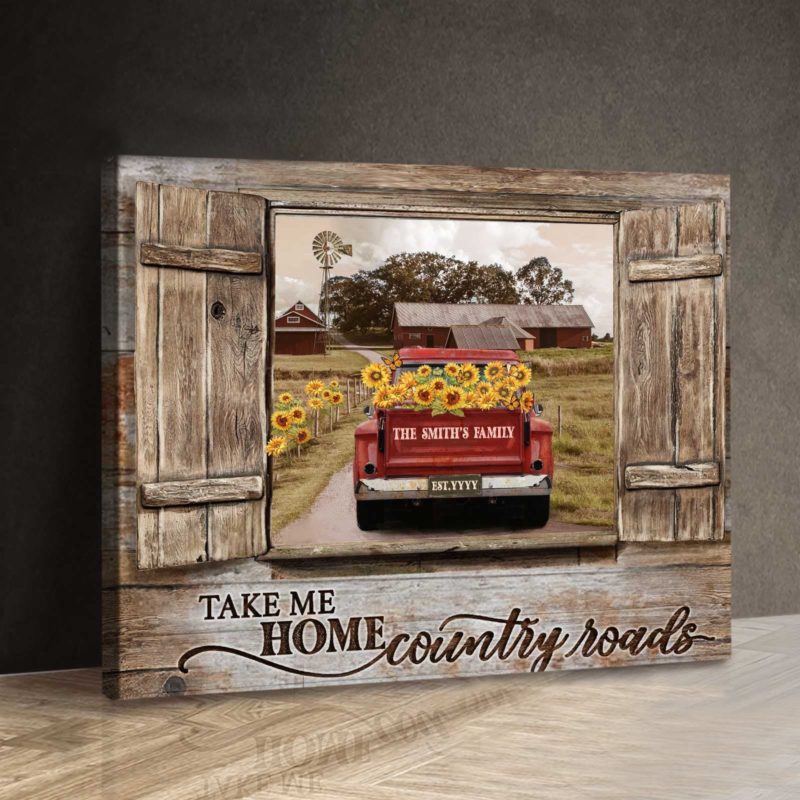 Autumn Farmhouse Decor Take Me Home Country Roads Custom Sign