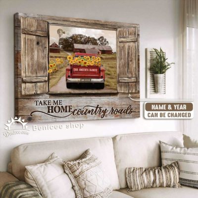 Autumn Farmhouse Decor Take Me Home Country Roads Custom Sign