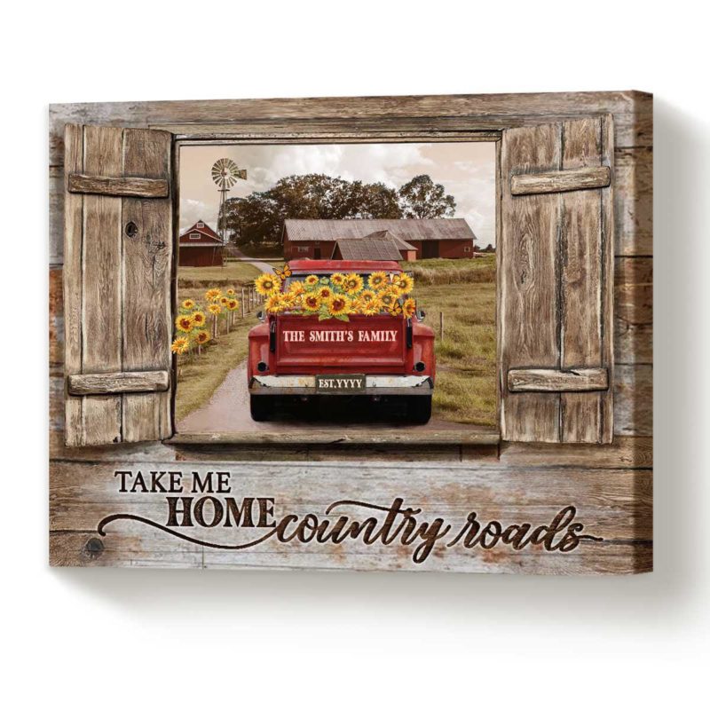 Autumn Farmhouse Decor Take Me Home Country Roads Custom Sign