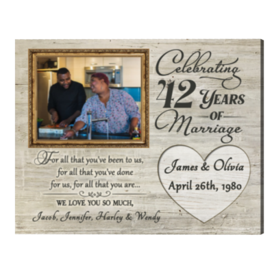 42nd Anniversary Gifts for Parents, 42 Years Anniversary Gift, For All That You Have Been To Us, Anniversary Photo Frame