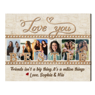 Personalized Bestie Photo Canvas Print, Friendship's Day Gift, Gift for Best Friend Ideas