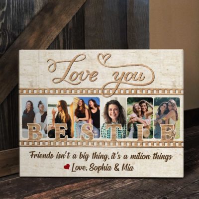 Personalized Bestie Photo Canvas Print, Friendship's Day Gift, Gift for Best Friend Ideas