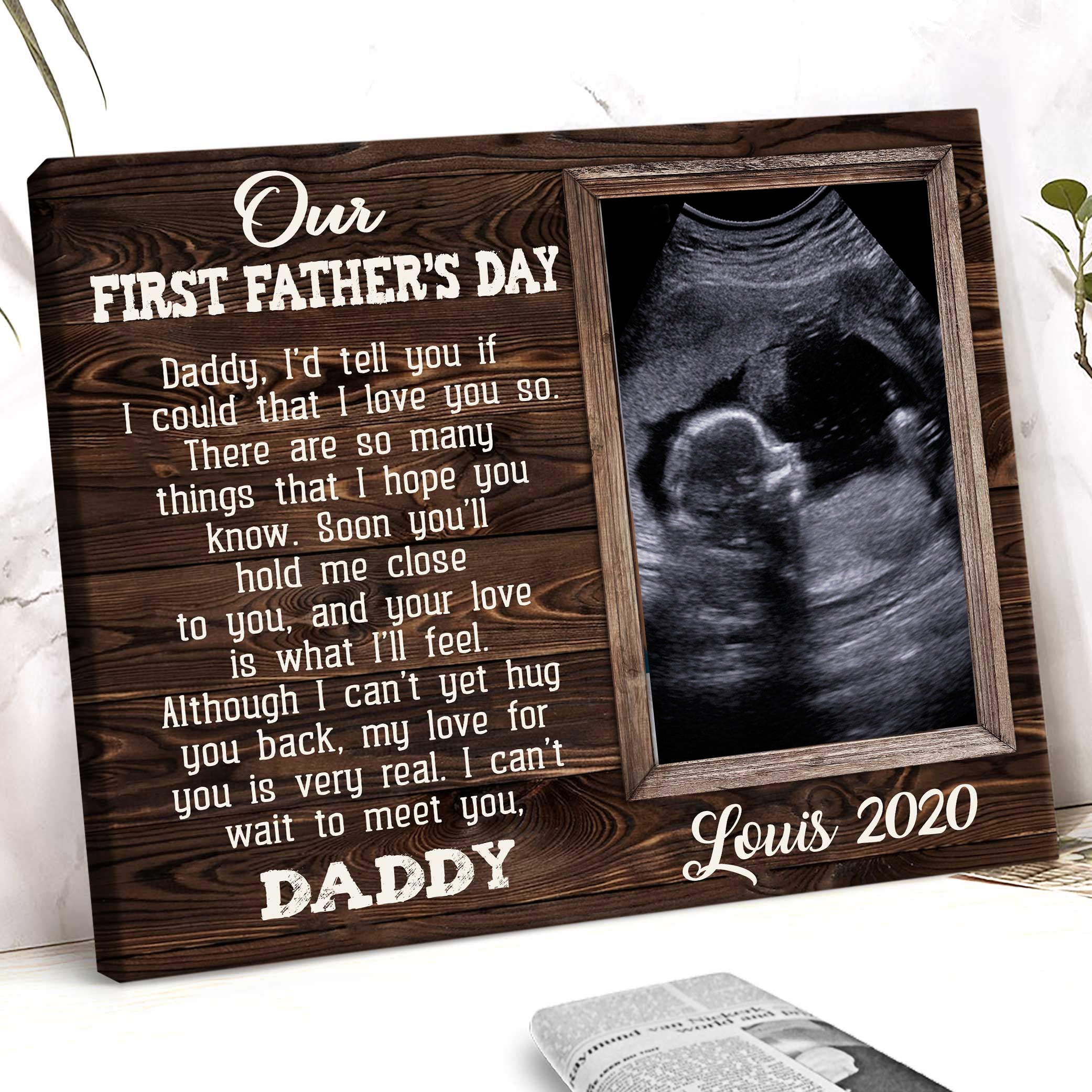 First Fathers Day Baby Sonogram Canvas, Baby Ultrasound Art Gift For  Expecting Dads, Gifts For Dad To Be From Wife - Best Personalized Gifts For  Everyone